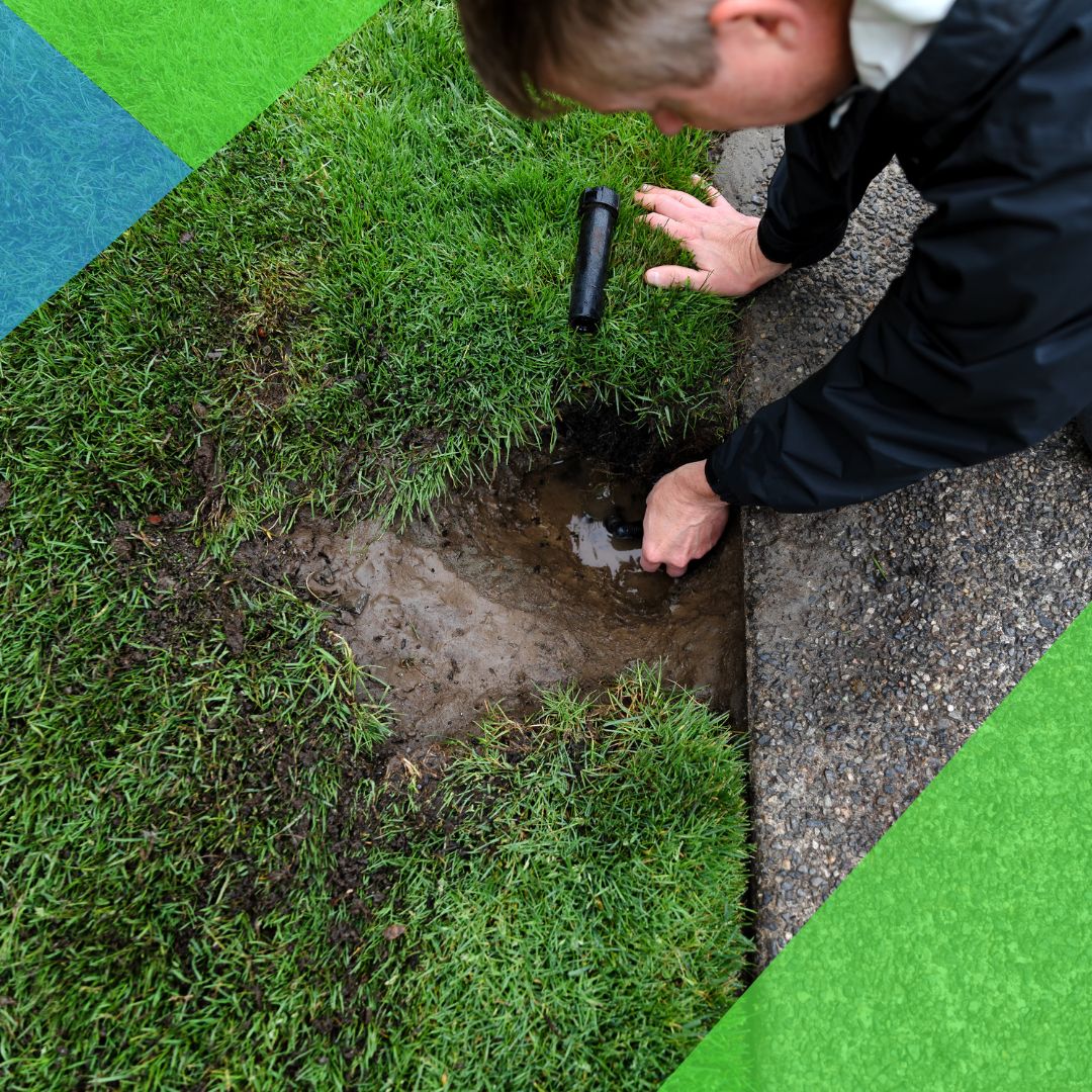 professional repairing irrigation system