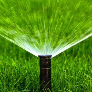sprinkler on golf course